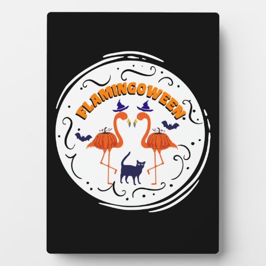 Flamingtussen  pompoen Flamingo Witch Fotoplaat (voorkant)