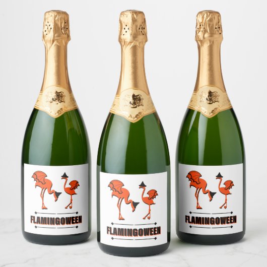 Flamingwood - Halloween Sparkling Wijnetiket (Flessen)