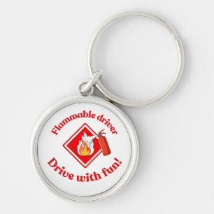 Flammable Driver Trucker Funny ADR Hazmat Sleutelhanger