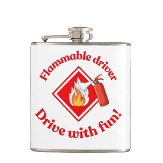 Flammable Driver Trucker Gift | Funny ADR Hazmat Heupfles