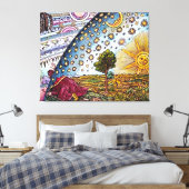 Flammarion Dome Canvas — Grote Canvas Geweldige Afdruk (Insitu (Slaapkamer))
