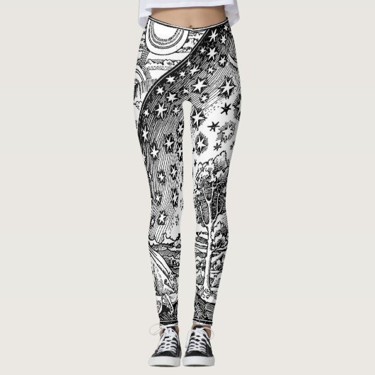 Flammarion Engrave Leggings noirs et blancs (Devant)