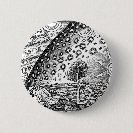Flammarion Engraving Black And White Ronde Button 5,7 Cm (Voorkant)