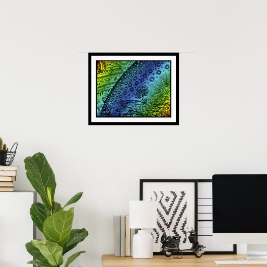 Flammarion Heaven and Earth Engraving Artwork Poster (Thuiskantoor)