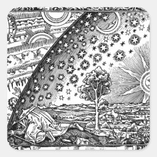  Flammarion Illustratie van het Universum Vierkante Sticker