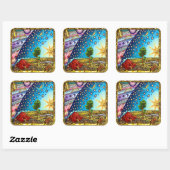 Flammarion Woodcut Flat Earth Design 2017 Vierkante Sticker (Vel)