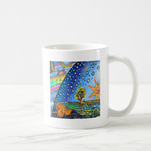 Flammarion Woodcut Flat Earth Design Square COLOR Koffiemok