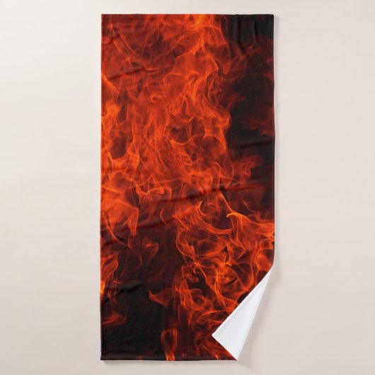 Flamme arrière - plan feu noir chaud (Serviette de bain)