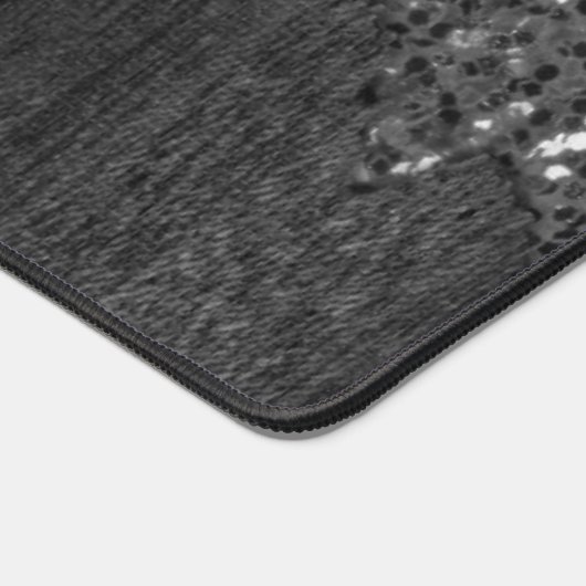 Flamme blanc noir scintille bois rustique Monogram (Coin)