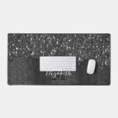 Flamme blanc noir scintille bois rustique Monogram (Clavier et souris)