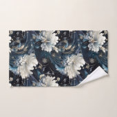Flamme bleu marine riche motif floral (Serviette à main)