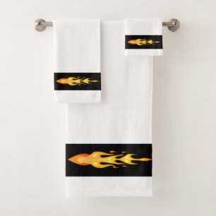 Flamme de feu jaune orange moderne sur fond noir e