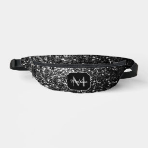 Flamme de parties scintillant gris foncé Monogram