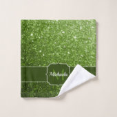 Flamme de parties scintillant vert clair pétille M (Gant de toilette)