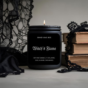 Flamme de sorcière Halloween bougie Étiquette goth