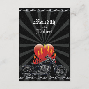 Flamme Love Biker Mariage Carte de réponse
