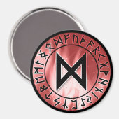 Flamme Runes, Rouge [24. Dagaz] Magnet (Recto/Verso)
