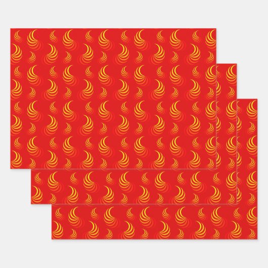 Flammen Geschenkpapierset Packpapier Blatt Inpakpapier Vel (Set)
