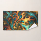 Flammes Abstraites or Turquoise orange, (Serviette à main)