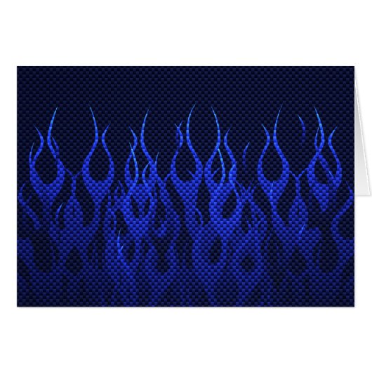 Flammes Blue Racing sur l'impression de fibre de c (Devant horizontal)