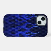 Flammes de course bleues sur impression en fibre d (Verso Horizontal)