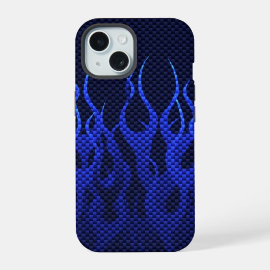 Flammes de course bleues sur impression en fibre d (Verso)