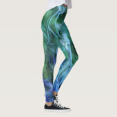 Flammes de feu bleu Leggings d'art Abstrait (Droite)