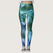 Flammes de feu bleu Leggings d'art Abstrait (Devant)