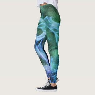 Flammes de feu bleu Leggings d'art Abstrait