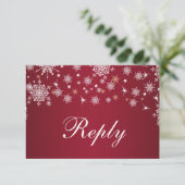 Flammes de neige blanches sur mariage rouge RSVP (Debout devant)