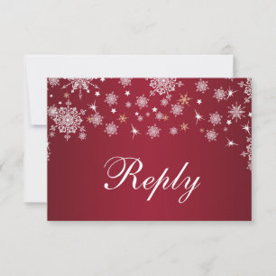 Flammes de neige blanches sur mariage rouge RSVP