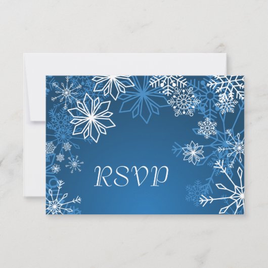 Flammes de neige bleu blanc mariage d'hiver RSVP (Devant)