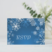 Flammes de neige bleu blanc mariage d'hiver RSVP (Debout devant)