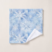 Flammes de neige bleu glace (Gant de toilette)