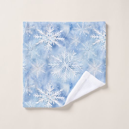 Flammes de neige bleu glace (Gant de toilette)
