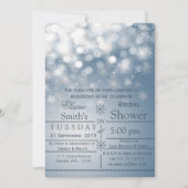 Flammes de neige bleu hiver Invitation de douche n (Devant)
