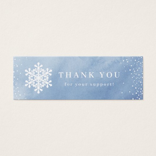 Flammes de neige bleu hiver Merci de Noël Insertio (Devant)