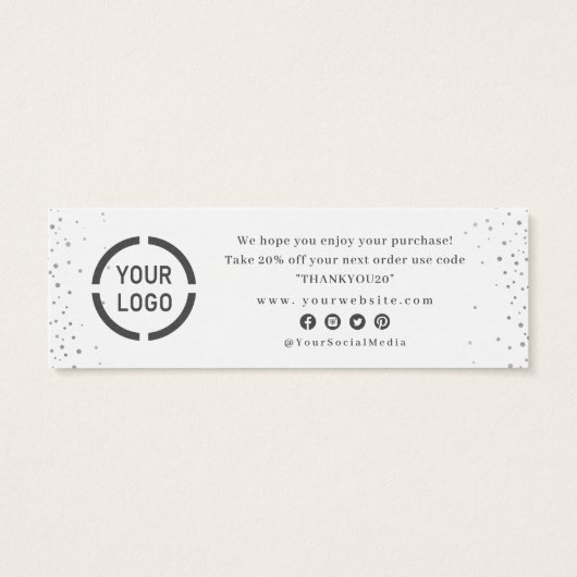 Flammes de neige bleu hiver Merci de Noël Insertio (Dos)