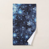 Flammes de neige bleu hivernal (Serviette à main)