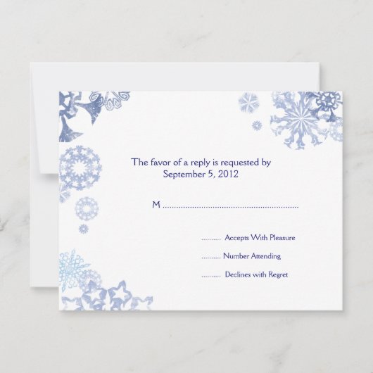 Flammes de neige bleues et blanches Mariage RSVP 2 (Devant)