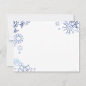 Flammes de neige bleues et blanches Mariage RSVP 2 (Dos)