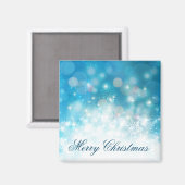 Flammes de neige bleues Noël | Magnet (Recto/Verso)
