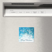 Flammes de neige bleues Noël | Magnet (In Situ (Lave-vaisselle))