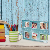 Flammes de neige de Noël en famille Bloc photo