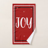 Flammes de neige de Noël Rouge Blanc Noir (Serviette à main)