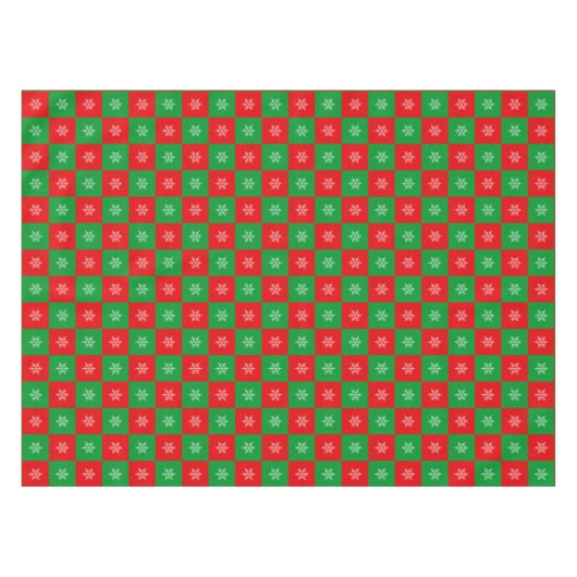 Flammes de neige de Noël sur nappes rouges et vert (Devant (Horizontal))