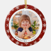 Flammes de neige d'hiver Nom photo Ornement de Noë (Devant)