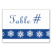 Flammes de neige d'hiver sur la carte de table ble (Dos)