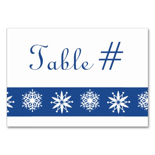 Flammes de neige d'hiver sur la carte de table ble (Devant)