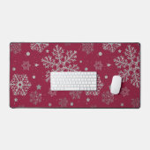 Flammes de neige en argent sur rouge foncé (Clavier et souris)